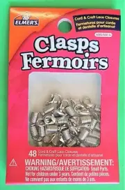 48 Lobster Claw Clasps Cord & Craft Lace Closures Metal Silver Elmer's #EC61099