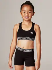 Girls Running Bare Activewear. Workout Sports Bra