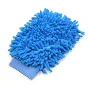 Universal Blue Chenille Washing Cleaning Gloves Mittens for Home Car Vehicle