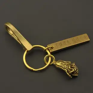 純黃銅手工刻字鑰匙扣金屬復古風號碼牌鑰匙扣免費刻字鑰匙圈掛件