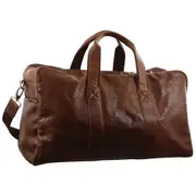 Pierre Cardin Rustic Leather Business/Overnight Travel Bag - Chestnut