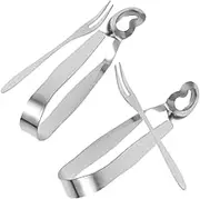Hoement Snail Tableware Set Stainless Steel Escargot Tongs Forks Small Metal Tongs for Seafood