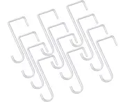 12 x Vinyl Fence Hooks, 2 x 6" Patio Hooks, White Powder Coated Steel Fence Hooks for hanging