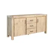 Buffet Sideboard in Oak Colour Constructed with Solid Acacia Wooden Frame