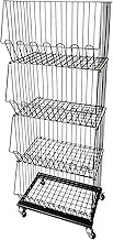 Daido Hunt 10195609 4-Tier Stacked Basket, Black, W500, TSK-500, with Casters, Load Capacity 132.3 lbs (60 kg), 1 Tier, 33.1 lbs (15 kg)