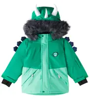 [Roarsome] Roarsome Dino faux fur-trimmed ski jacket Y 3/4 green