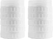 10 Pieces White Plastic Mason Jar Lids with Silicone Grommets, Gift Wrap Container Small Food Storage Cover, Reusable Leak Proof Screw Can Cap, Fit Regular Mouth 70mm