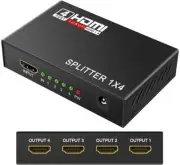 1 in 4 Out HDMI Splitter Full Ultra HD 1080P 4K/2K 3D PC STB PS3 V1.4 Powered