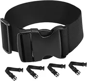 VANZACK 5 Pcs Multifunctional Travel Luggage Straps Straps Adjustable for Luggage Backpack Accessories Travel Supplies Nylon Black