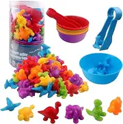 GIGITIGER Counting Dinosaurs Matching Game with Sorting Cups, Montessori Sorting & Counting Toys, Preschool Color Learning Toys for 3 4 5 Years Old Girls Boys, Educational Toy for Toddler (Dino)