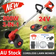 Garden Whipper Snipper Mower Cordless Grass Trimmer Lawn Strimmer 2 Batteries AU