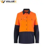 Hard Yakka Womens Long Sleeve Hi Vis 2 Tone Vented Shirt Y08423
