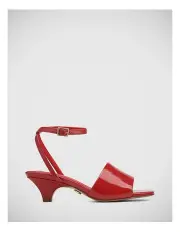 [Wittner] Fleet Crinkle Patent Leather Triangle Heel in Red