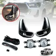 Fog Lamp Spot Light Set Black Chrome Cover For Toyota Hilux Pickup Ute 2020-2021 (for: Toyota)