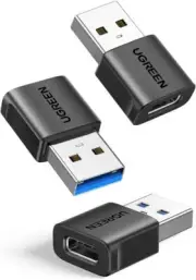 10Gbps USB to USB C Adapter 3 Pack, Type C Female to A Male Adaptor Fast Charge
