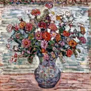 Art Flowers Vase Vivid Ceramic Mural Kitchen Backsplash Bath Tile #2289