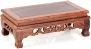 Display Stand Pedestal Retro Wooden Base Fish Tank Flower Vase Bonsai Stand Artical Decor Pedestal Rectangular Crafts Teapot Base Bonsai Pedestal (Size : B)