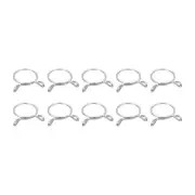Fuel Line Hose Clips, 10pcs 21mm 304 Stainless Steel Tube Spring Clamps(Silver)