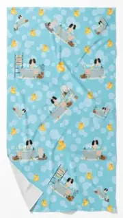 Tricolor Cavalier Spaniel Bath Towel Large Oversized Plush Fitness Body Towel,