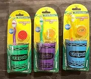 PPhyphys Brush Buddies Crayola Toothbrushes Kit (Toothbrush, Cup and Brush Cap) 3PC, w/Phyphys Tip Card (Orange/Red)