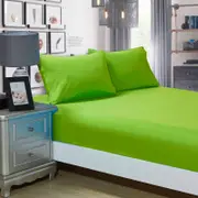 Fabric Fantastic 1000tc Ultra Soft King Single Size Bed Green Fitted Sheet & Pillowcase Set