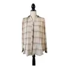 Hayden Plaid Button-Up split side Women's blouse Size S New