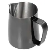 (Black 350ml)Multifunctional Coffee Cup Milk Frothing Pitcher Stainless Steel