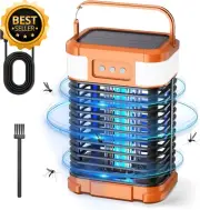 Solar Bug Zapper Outdoor Waterproof Rechargeable Mosquito Killer Trap Orange