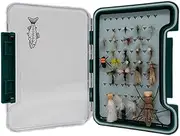 24 Dry Flies Assortment in a Slim Waterproof Silicone Fly Box Combination of Best Fishing Dryflies for Trout