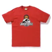 Bape X Jurassic World Baby Milo Dinosaur Tee Red Medium 100% Authentic