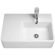 Caroma White Cube Extension Wall Basin With 1 Tap Hole And Left Hand Shelf
