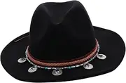 [Yardenfun] Women's Flat-Edge Cap Woolen Jazz Hat Stylish Retro British Style Warm Hat Black