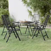 4 Seat Outdoor Dining Set Folding Metal Chairs Table Garden Patio Furniture