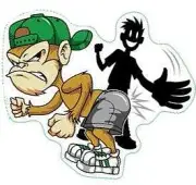 LETHAL THREAT "SPANK THE MONKEY" MINI STICKER - DECAL