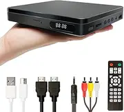 VATI Mini DVD Player - Small Compact All Region Free 1080P HD DVD Player with RCA/HDMI Cables, Remote Control, Breakpoint Memory, Built-in PAL/NTSC, USB Input