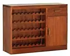 PARIS MAHOGANY SIDEBOARD BUFFET 1 DRAWER 1 DOOR W/WINE RACK LIGHT PECAN 120CM