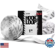 Hook 'n Loop Super Industrial Strength Adhesive Fastening Tape (1" x 15ft, Wh
