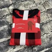 Wondershop Baby 6-9 Month Footed Family Sleep Red & Black Buffalo Check