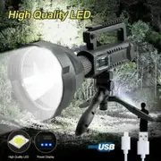 Spotlight LED Flashlight Powerful 200000LM Work Light Searchlight 4 Modes USB Recharge Portable Lantern Camping Outdoor Emergency Tool