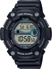 Casio WS-1300H-1AV, Tide Graph/Moon Phase Resin Watch, 3 Alarms,10 Year Battery