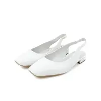在飛比找momo購物網優惠-【viina】質感名媛微方頭低跟鞋-白(跟鞋高跟鞋)
