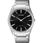 ∣聊聊可議∣CITIZEN 星辰 ECO-DRIVE 紳士薄型手錶-黑X銀/38MM AR3071-87E