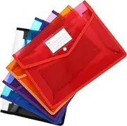TEHAUX Plastic Envelopes with Snap Closure 5pcs A4 Size Clear for Document Storage Easy Access