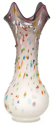 AZERBAIJAN Art Glass Vase Multicolored Fused Hand Blown Crafted New