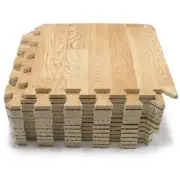 Sorbus Wood Grain Floor Mats Foam Interlocking Mats Each Tile 1 Square Foot 3...