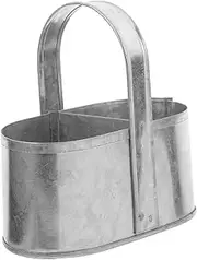 ibasenice Rustic Iron Flower Basket with Handle for Indoor and Outdoor Use Versatile Vintage Design for Home Decor Tool Storage Flower Display