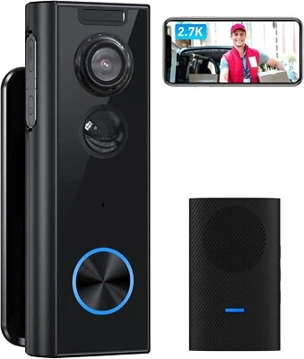 XTU Wireless Video Doorbell Camera with Chime, 2.7K HD Wifi Security Camera Door