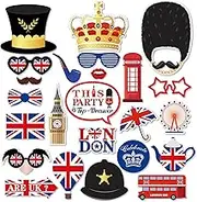 CC HOME 25pcs British Patterns Photo Booth Props British National Day Patterns Party Decorations Party Favor for British Party Essentials