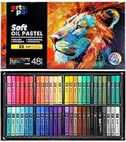 Artspal Soft Oil Pastels Set of 48 Vibrant Colors, Soft and smooth Oil Crayons Pastels for Artists, Beginners, Teachers, Students, Great Blending and Layering for Art Supplies, Art Painting, Drawing