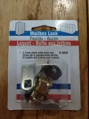 MAILBOX LOCK 3 cam style with lock nut NEW! PLPCI S-4648